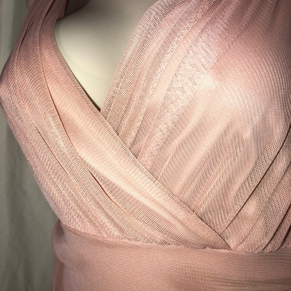 Bridesmaids, Mothers of Bride or Groom. Blush netted lace over long dress